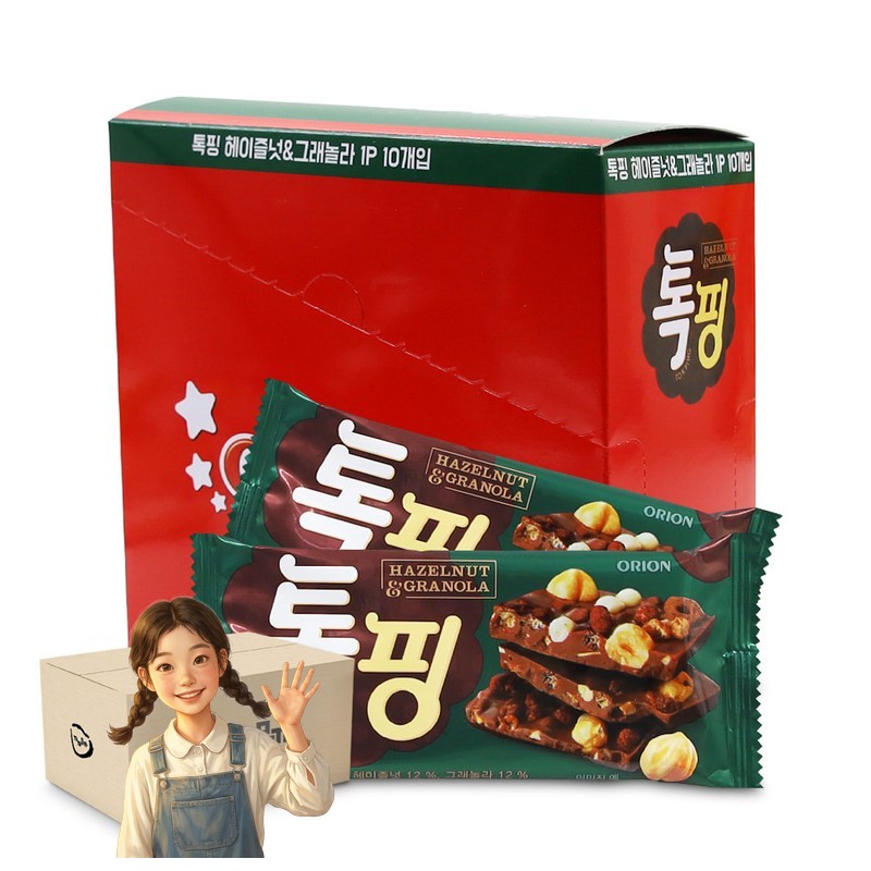 오리온 톡핑 헤이즐넛 그래놀라 43gx10개 1박스-4통