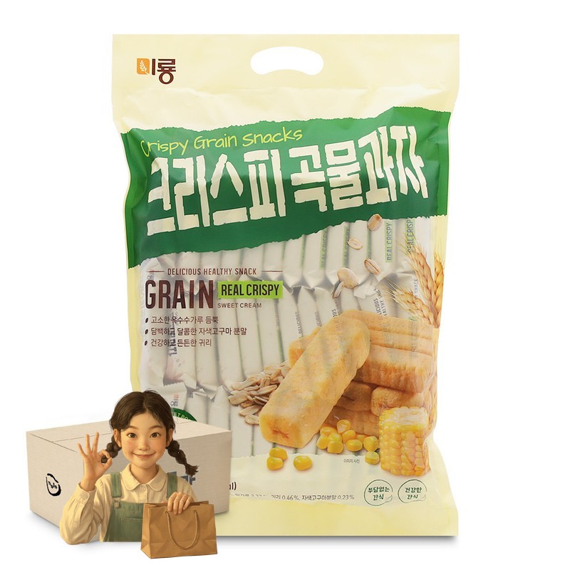 미룡 크리스피 곡물과자 650g 1박스-6개