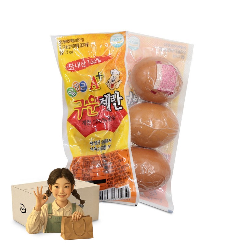 알장군 A 구운계란 120g 3구 1박스-30개 식사대용 구운란 스낵 간식거리