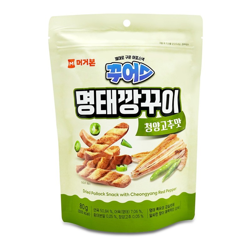 머거본 꾸어스 명태깡꾸이 청양고추맛 80g 어포 안주