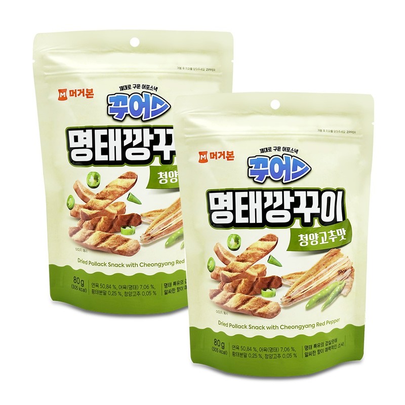 머거본 꾸어스 명태깡꾸이 청양고추맛 80gx2개 어포 안주