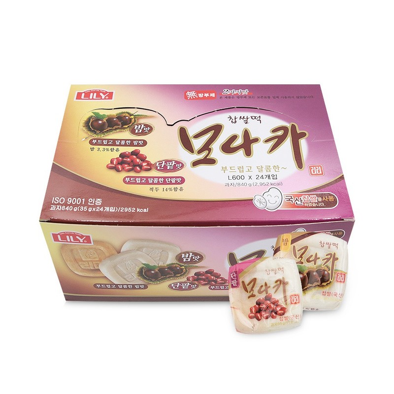 찹쌀떡 모나카 밤맛 단팥맛 35gx24개입