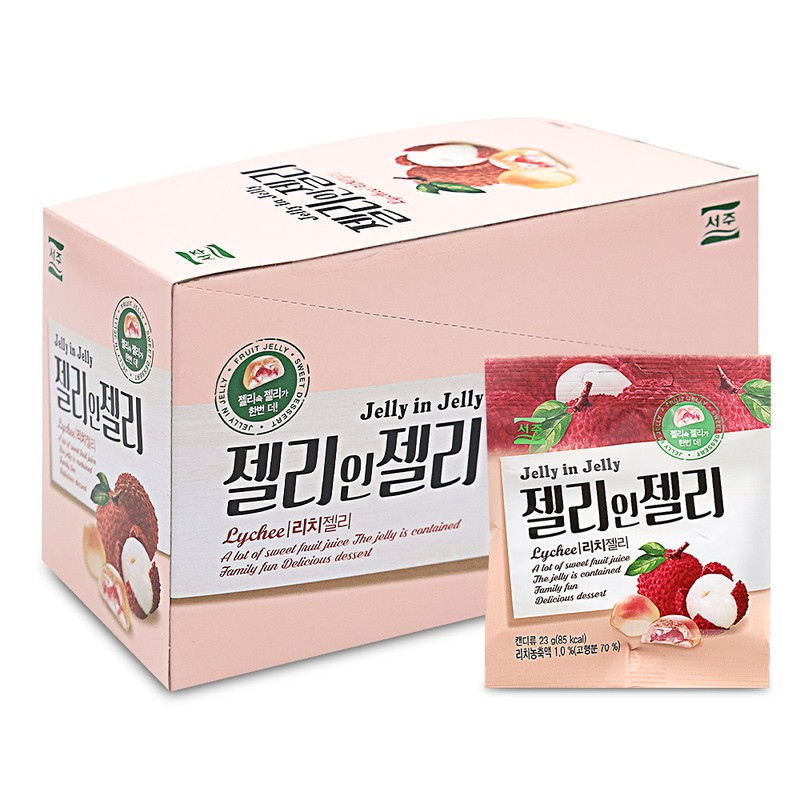 서주 젤리인젤리 리치 23g x 14개 1통 말랑간식