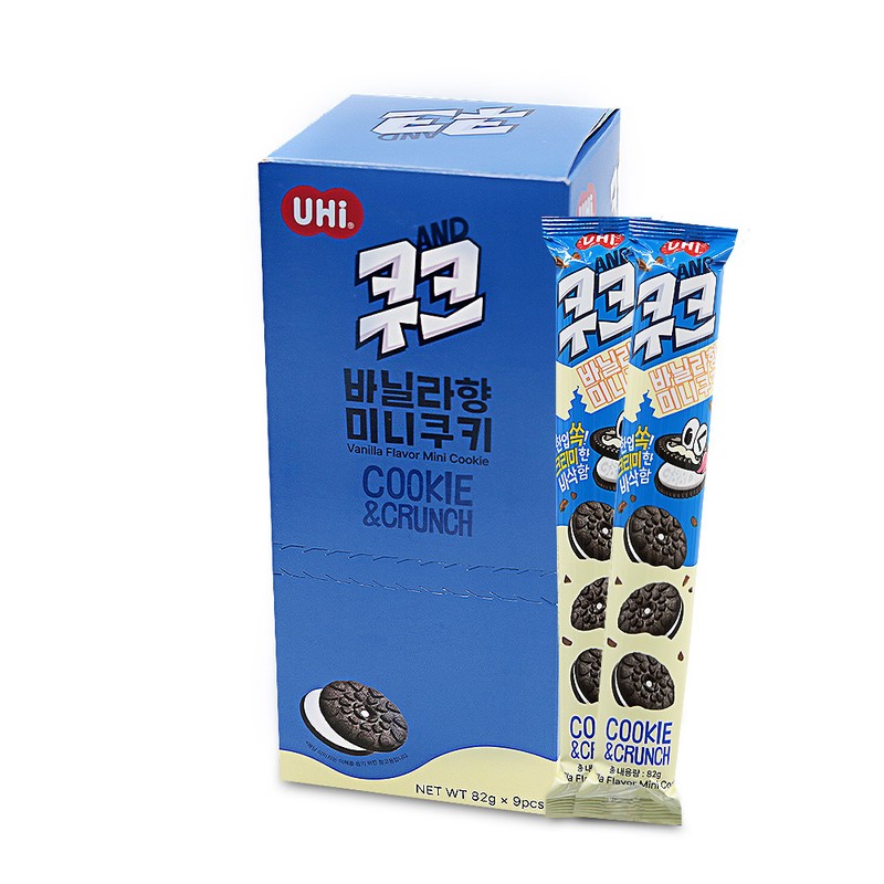 쿠크 바닐라향 미니 쿠키 82gx9개 1통