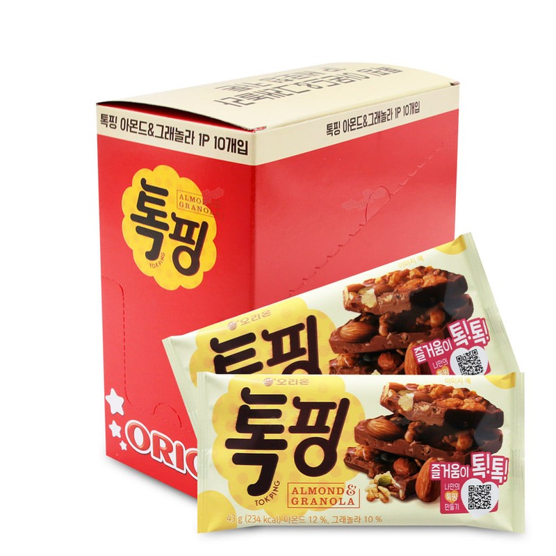 오리온 톡핑 아몬드 그래놀라 43gx10개 1통