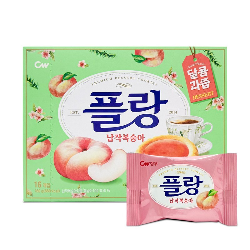 청우 플랑 납작복숭아 퓨레 160g 타르트 쿠키