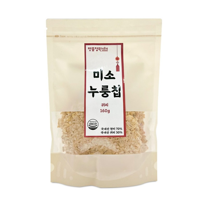 맛뜰정원 귀리 미소 누룽칩 160g 식사대용 간편식 자취요리