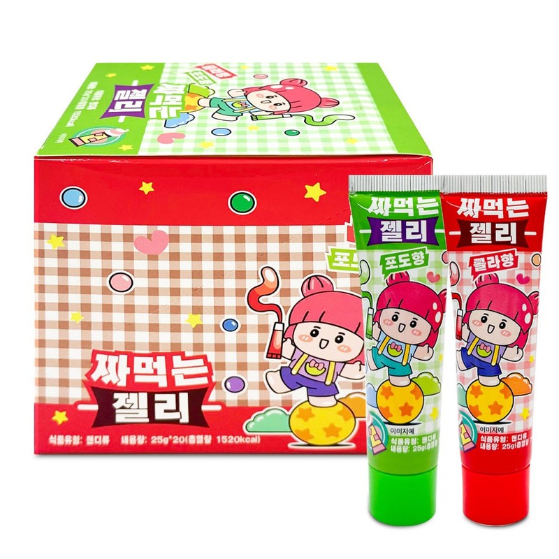 짜먹는젤리 콜라향 포도향 25gx20개 1통 이색간식