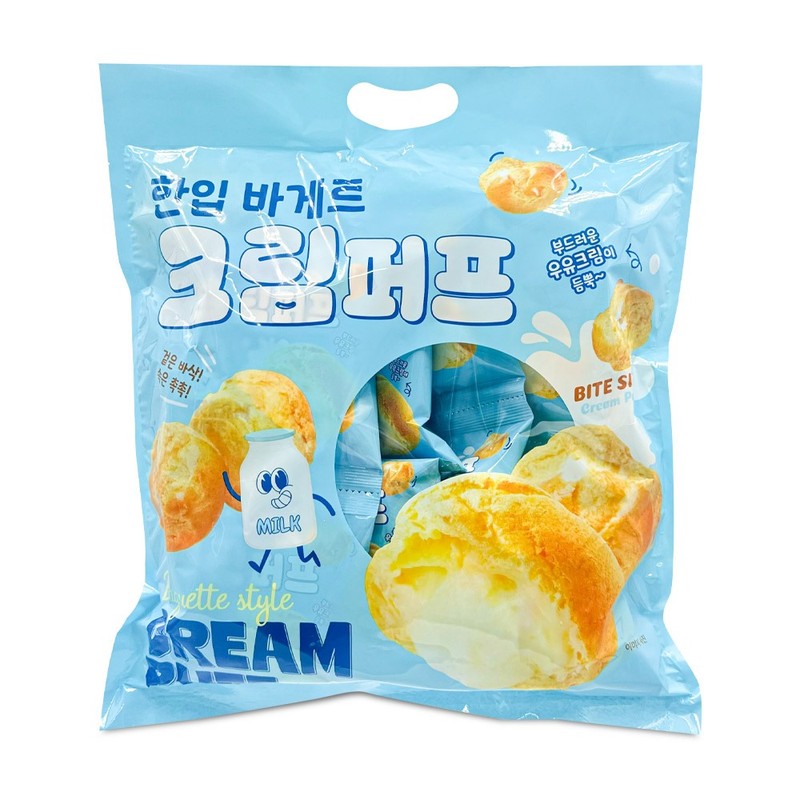 오성 한입 바게트 크림퍼프 216g 슈크림 과자