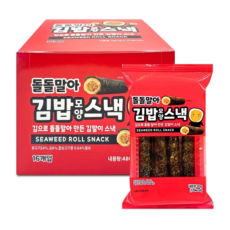 김밥모양 스낵 30gx16개 김말이과자