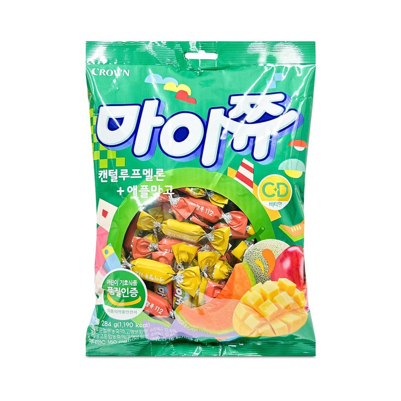 크라운 마이쮸 캔털루프멜론 애플망고 284g 트랜디한 과일맛