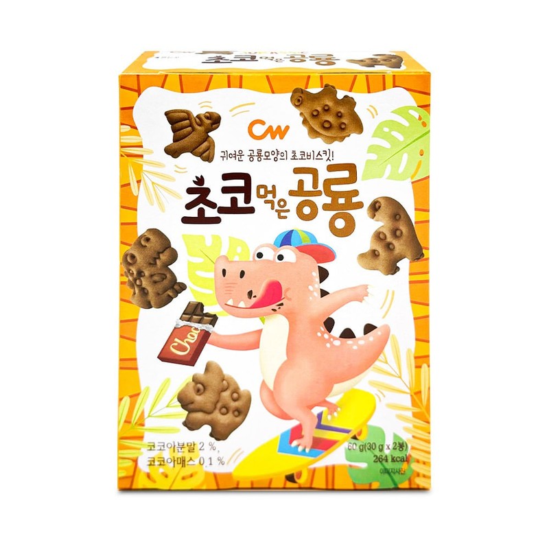 청우 초코 먹은 공룡 60g 공룡모양 비스킷