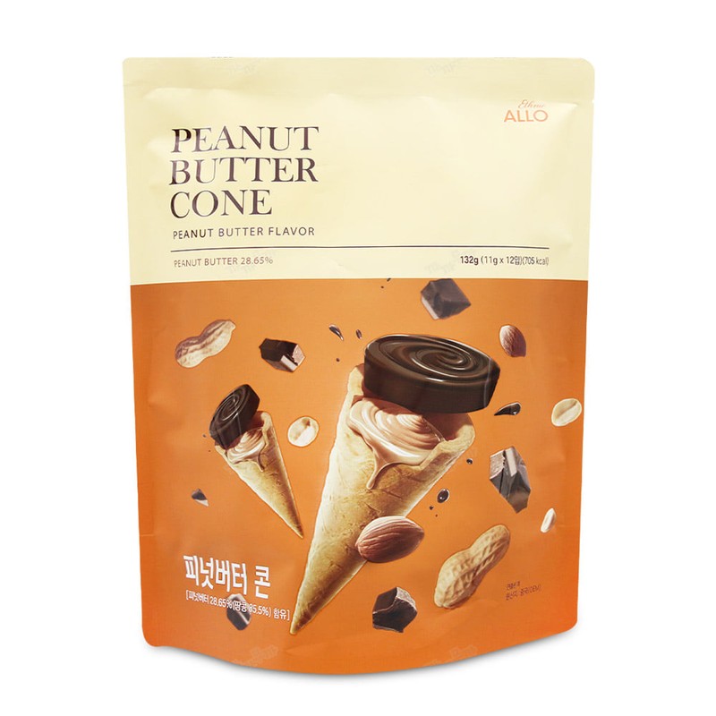 피넛버터콘 132g 땅콩버터 콘모양과자