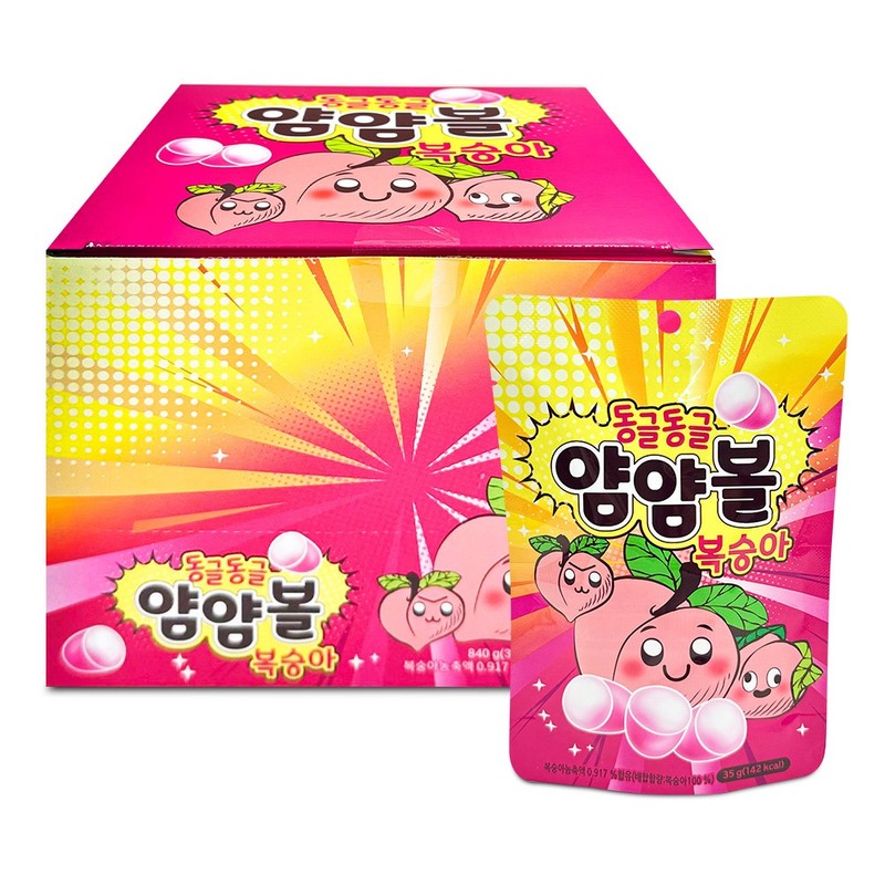 얌얌볼 복숭아맛 35gx24개 츄잉캔디