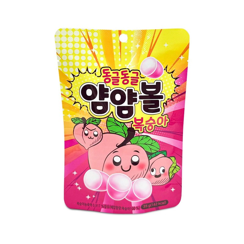 얌얌볼 복숭아맛 낱개1개 츄잉캔디