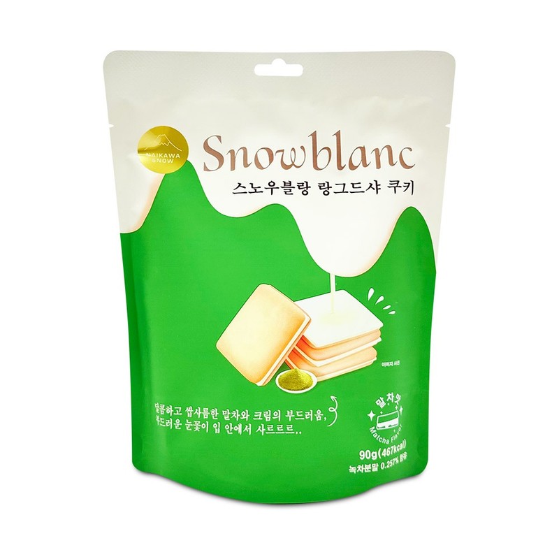 스노우 블랑 랑그드샤 쿠키 말차맛 90g 부드러운 쿠키