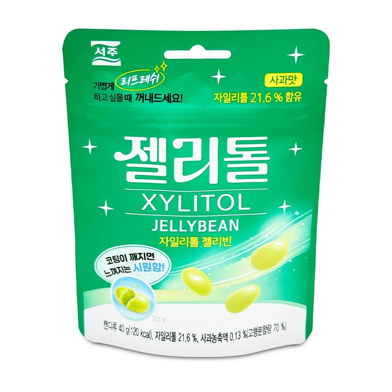 서주 자일리톨 젤리빈 젤리톨 사과맛 40g