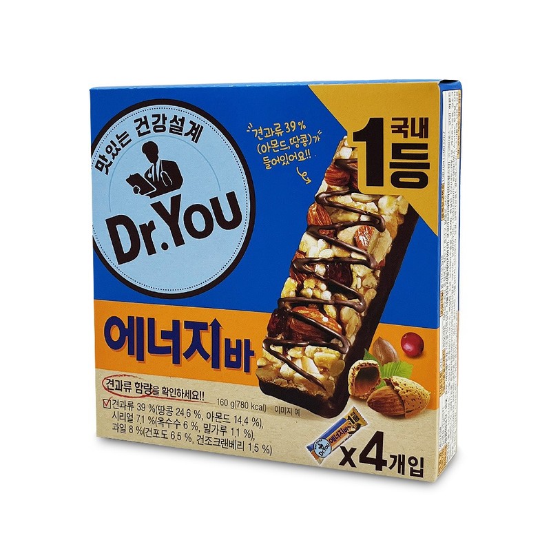 오리온 닥터유 에너지바 160g 4입 스낵 간식거리