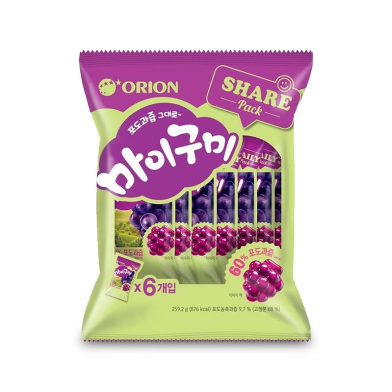 오리온 포도과즙 그대로 마이구미 6P 259.2g