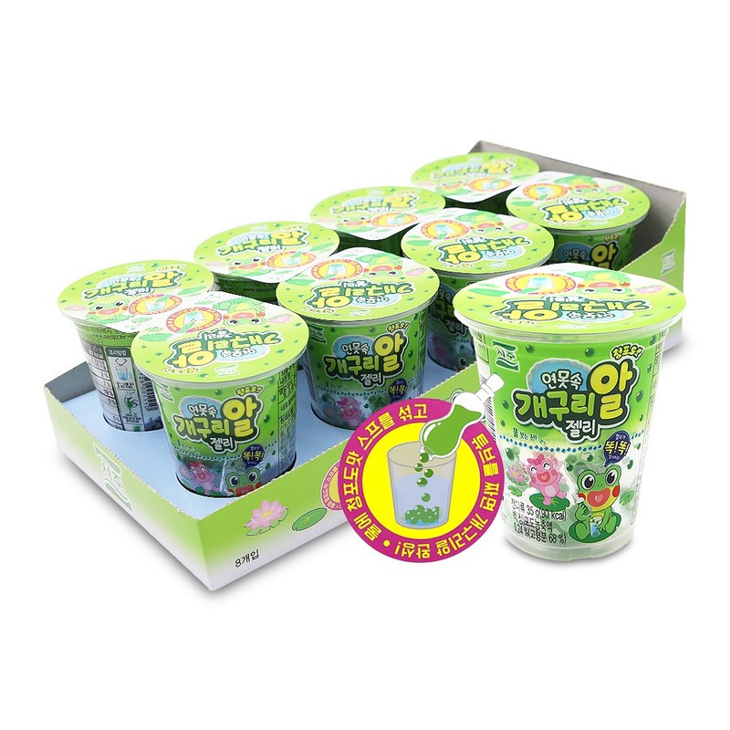 서주 연못속 개구리알 젤리 청포도맛 35gx8개 1통