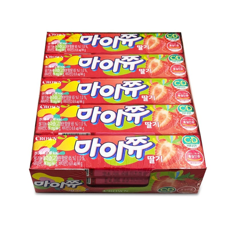 크라운 마이쮸 딸기 44gx15개 1통