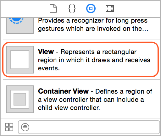 Add view control in attributes inspector