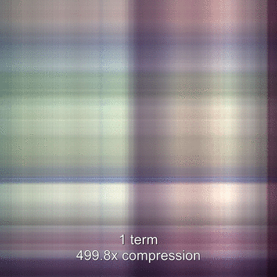 Image compressed using single value expansion