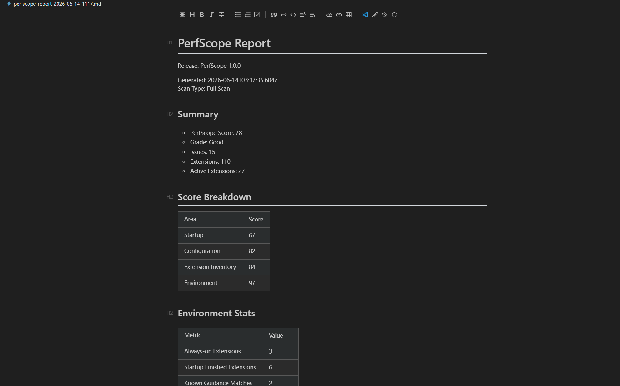 Markdown Report Export