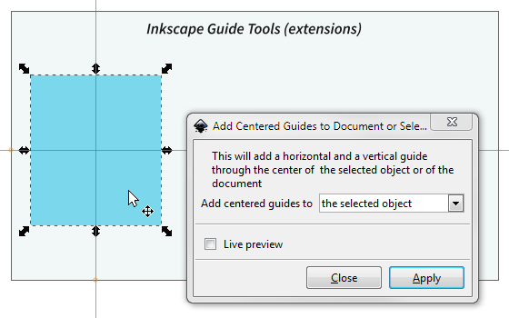 Add centered guides object