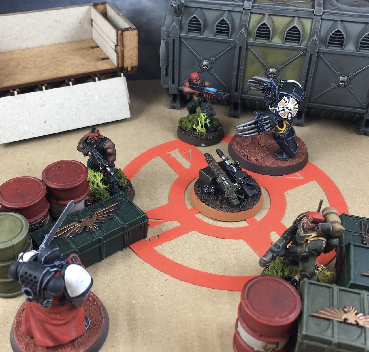 photo of an objective marker in action