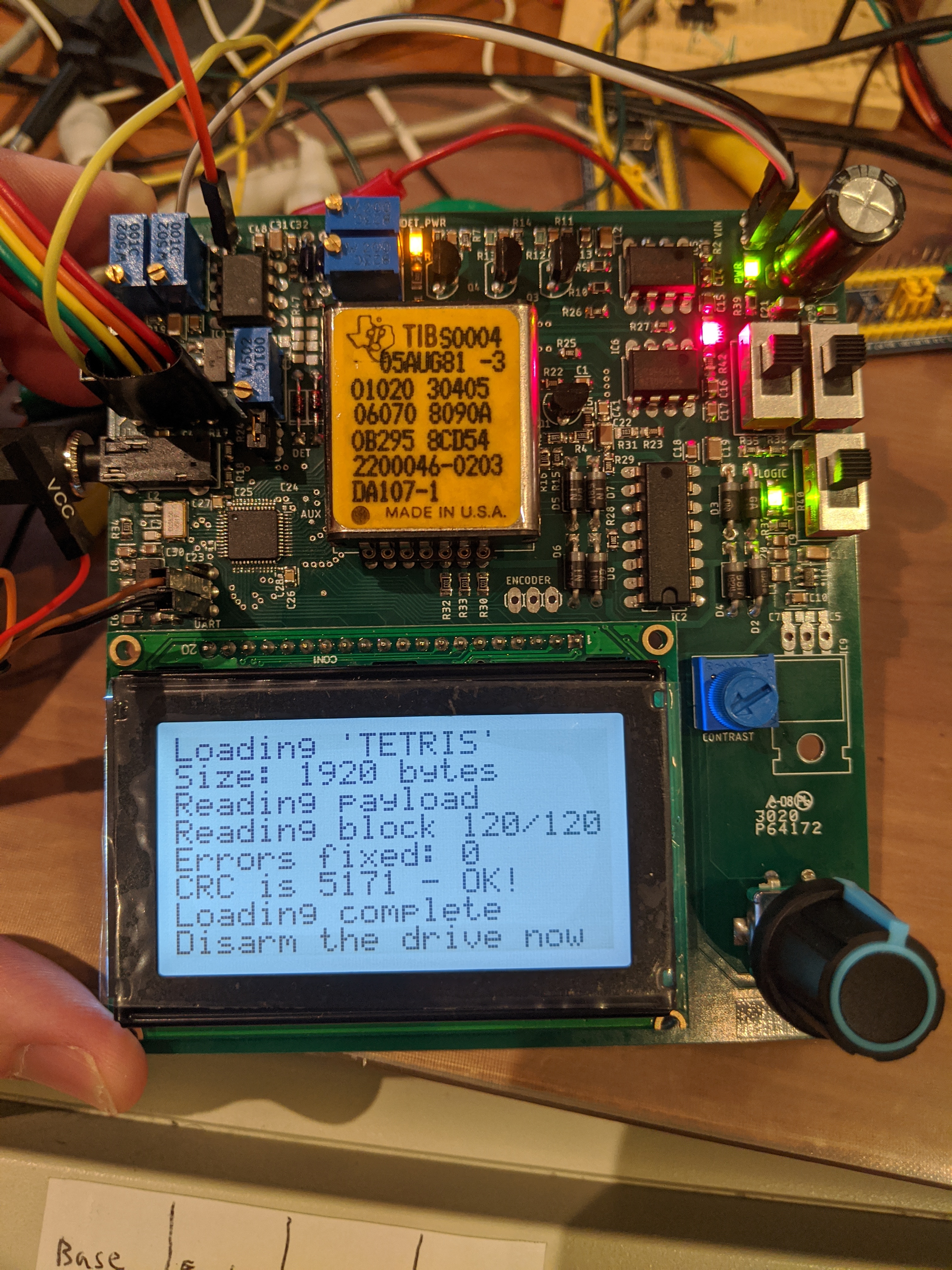 Assembled PCB running