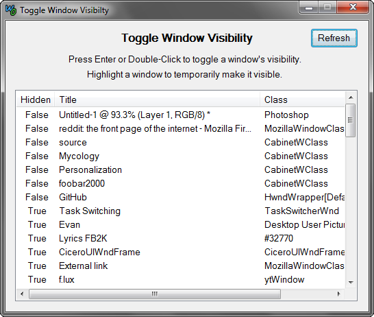 Toggle Window Visibility