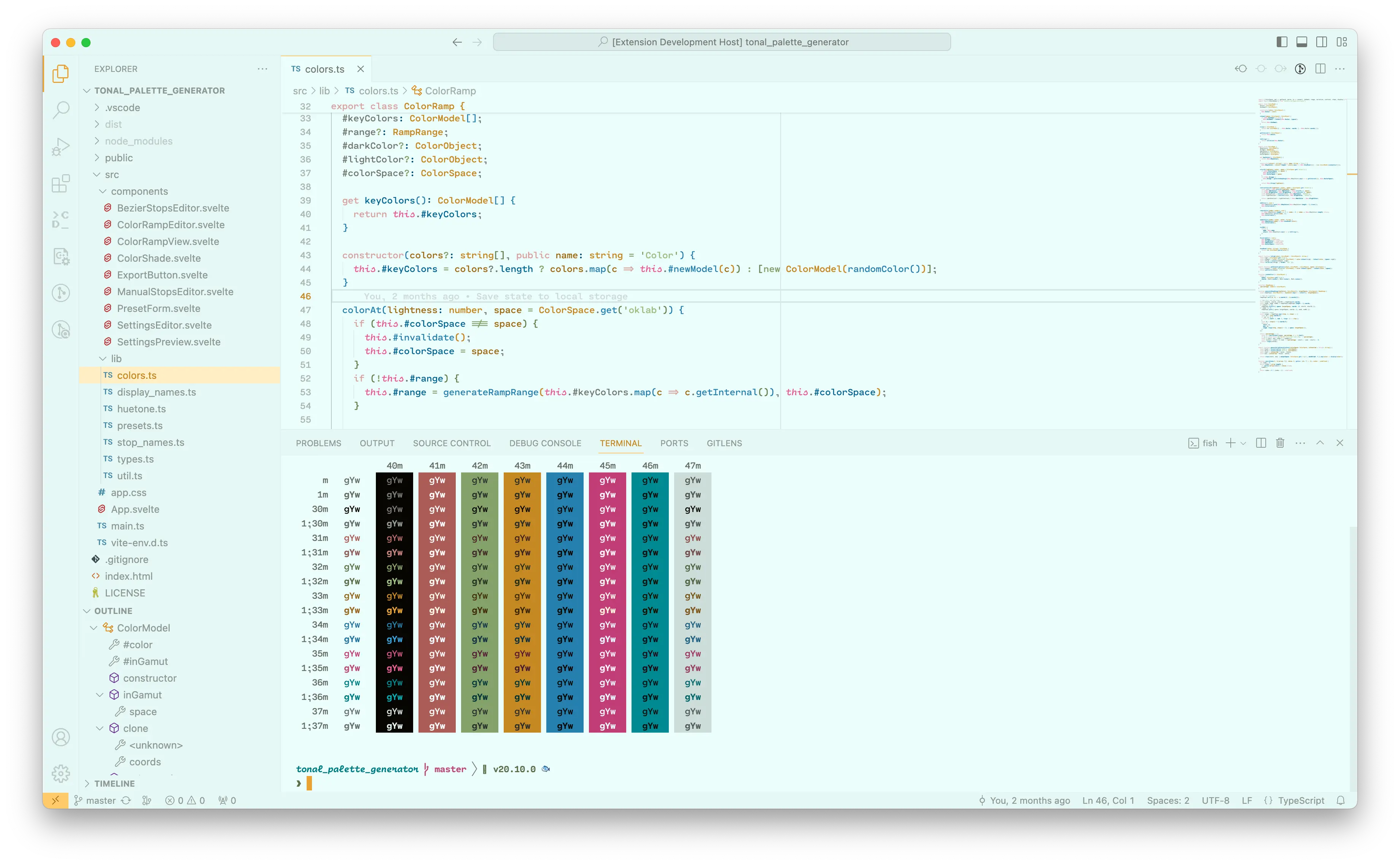 Screenshot of the light theme shown in Visual Studio Code