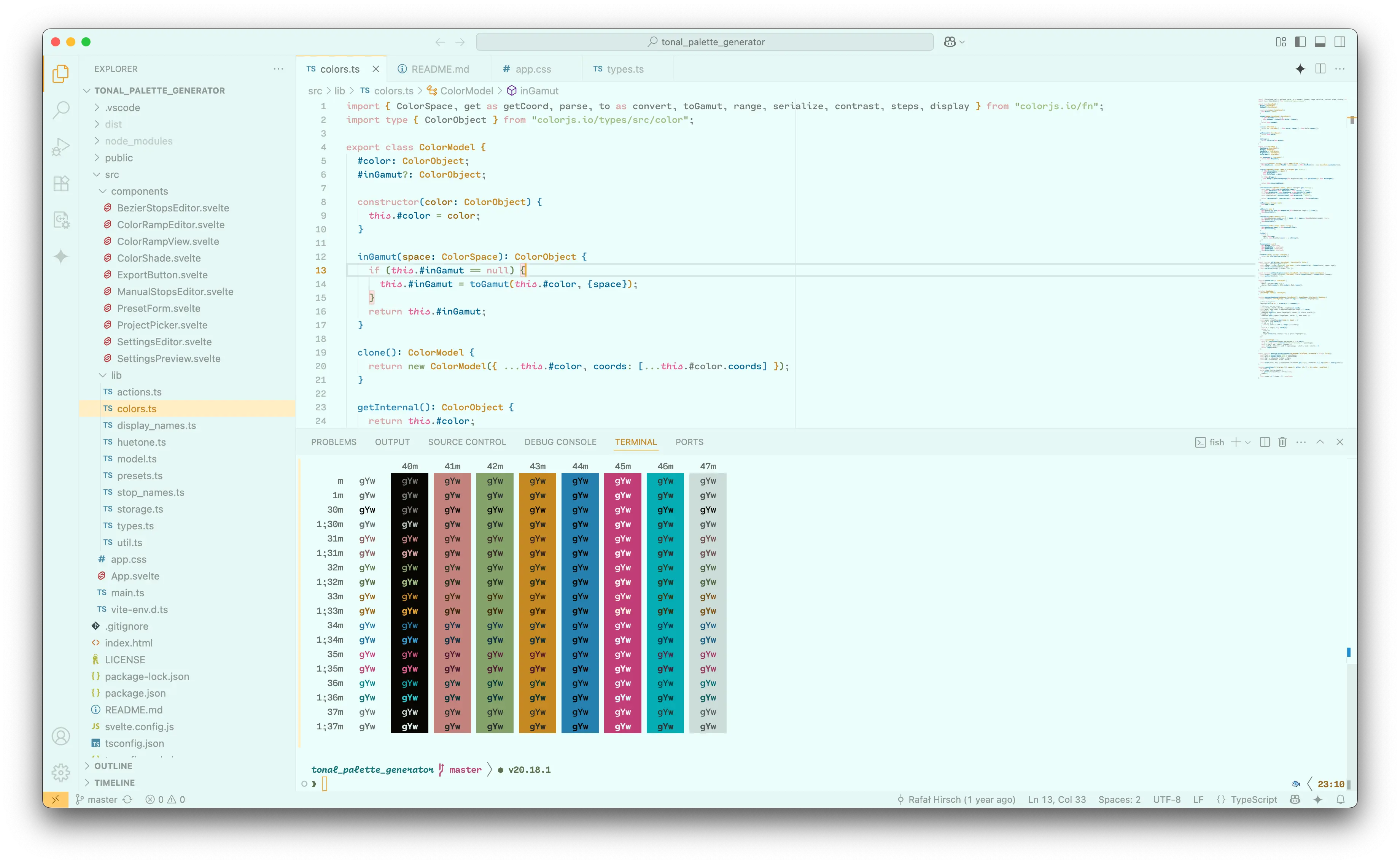 Light theme shown in Visual Studio Code