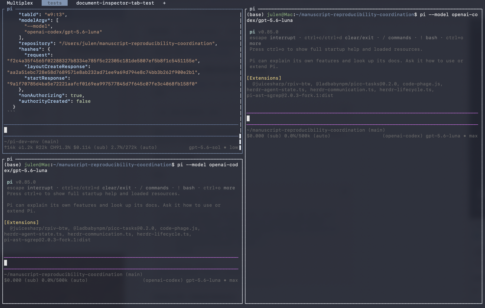 A role-labelled worker spawned in an individual tab