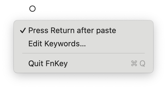 FnKey menu bar