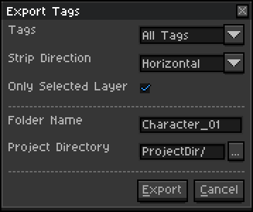Export Tags Screenshot