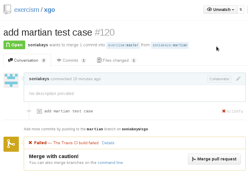failing test
