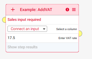 disconnected input node with label