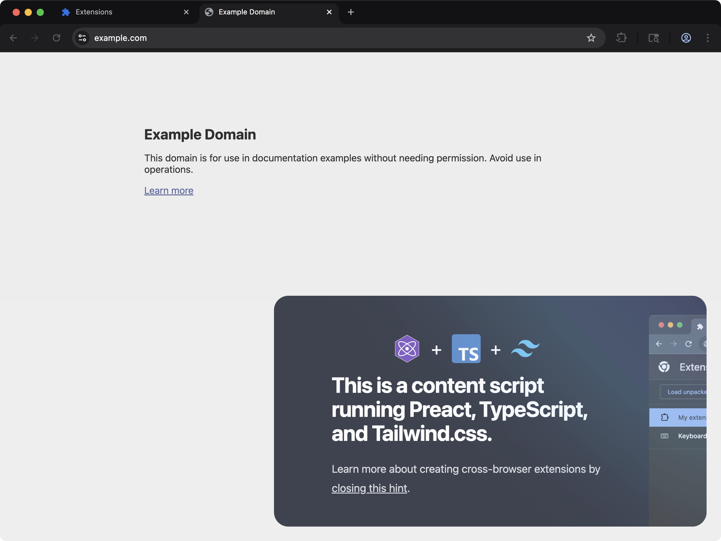 content-preact template screenshot