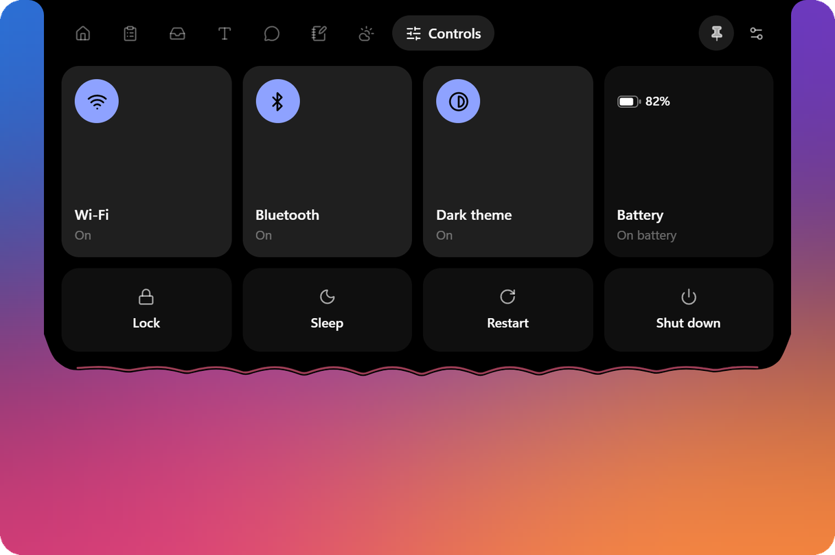 Controls tab