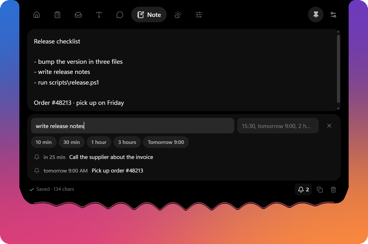 Note tab