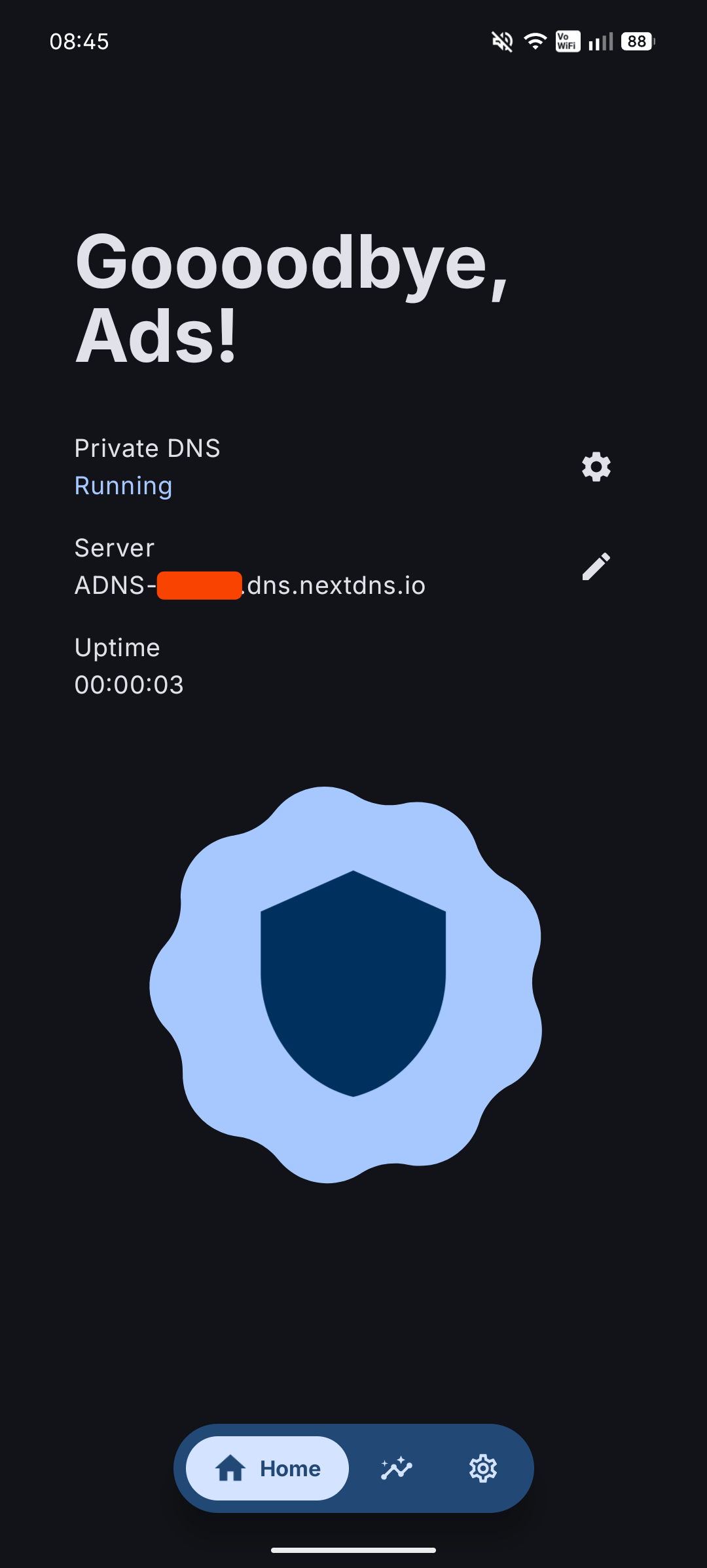 ADNS main screen
