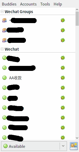 pidgin-wechat screenshot