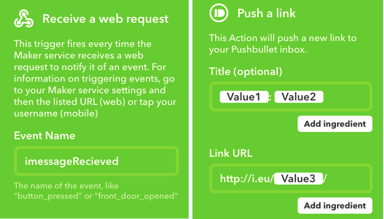 config for ifttt
