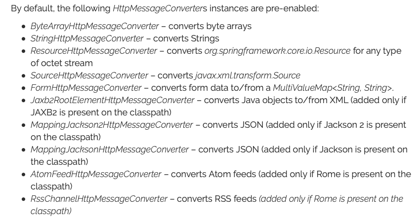 Enabled HttpMessageConverter