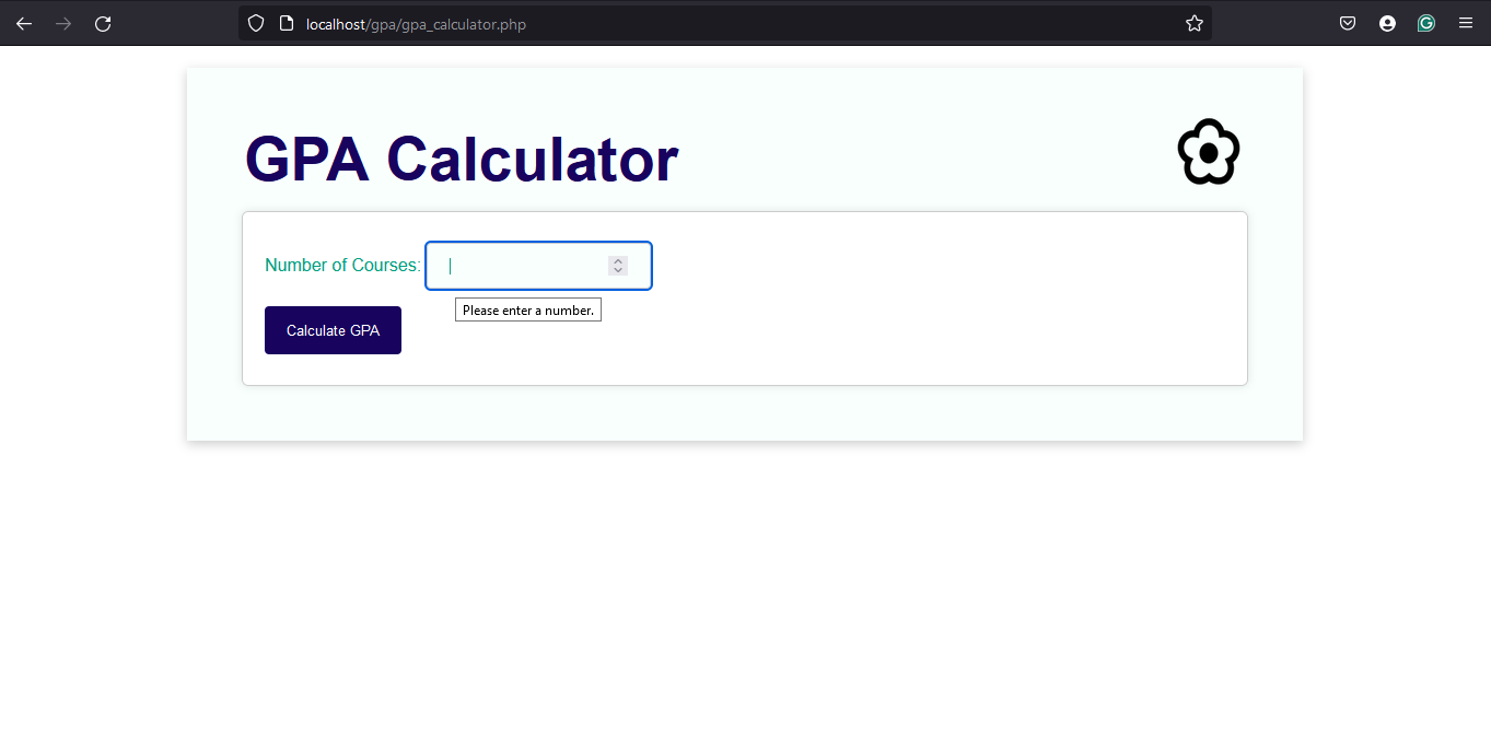 The calculator feature for the gpa calculator