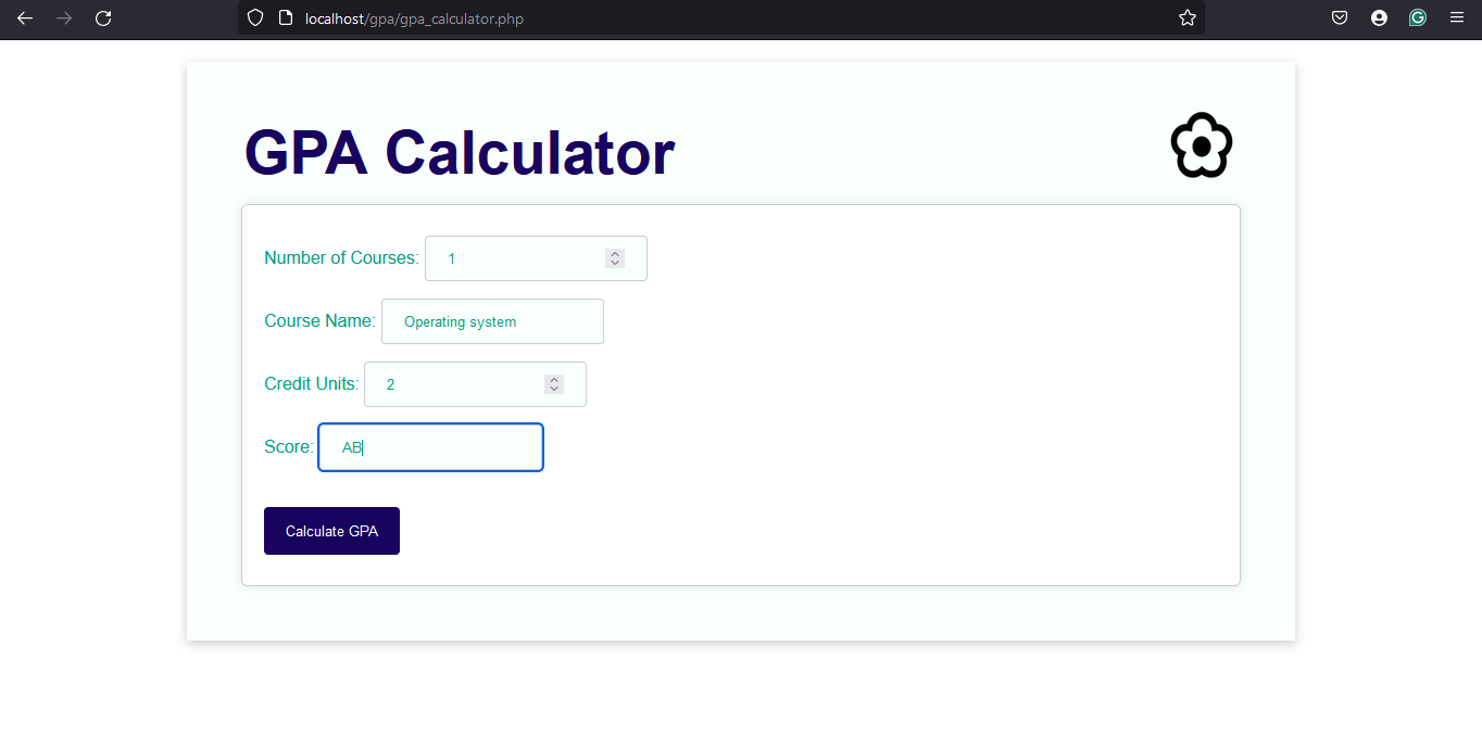 The calculator feature for the gpa calculator