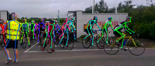 Pose estimation on cyclists in a race