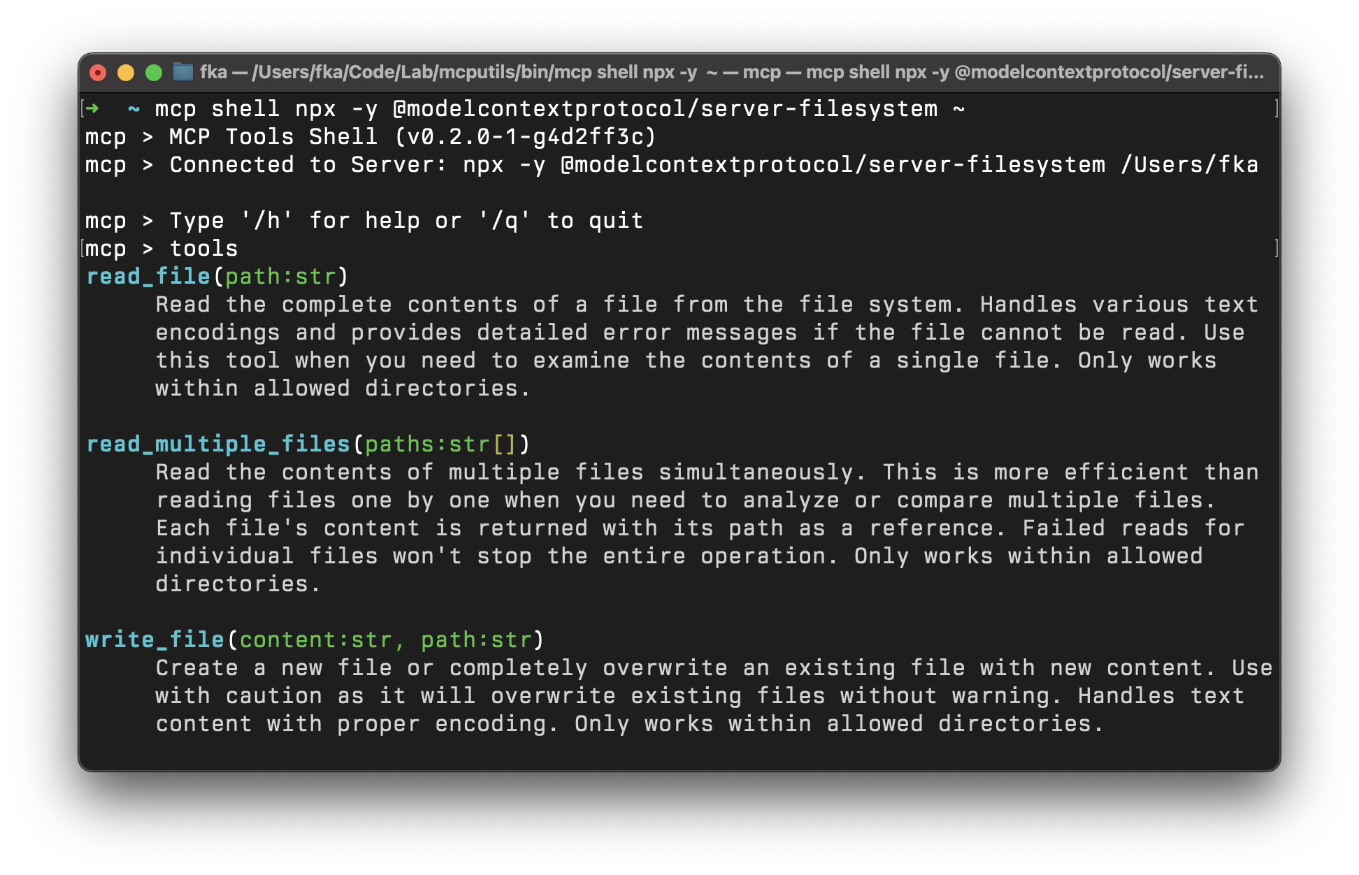 mcptools screenshot